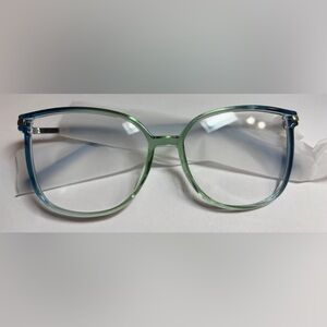 Blue and Green, Two-Toned Women’s Glasses with Glitter side.